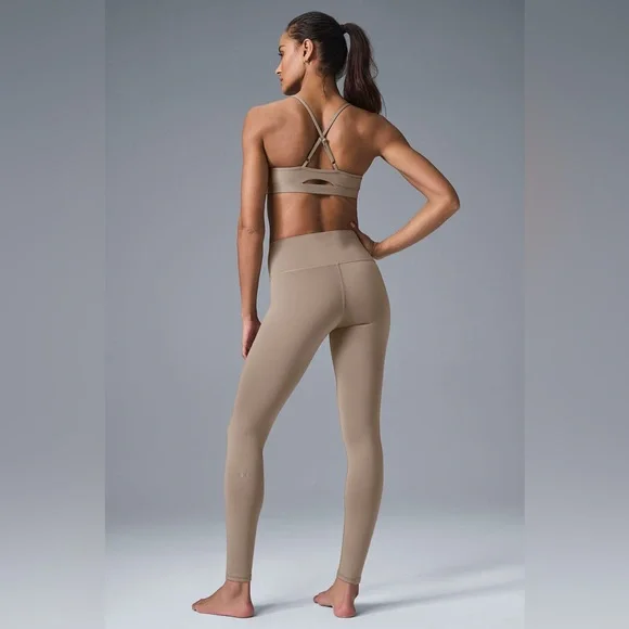 Alo High-Waist Airlift Leggings color is gravel taupe size large - Picture 3 of 6